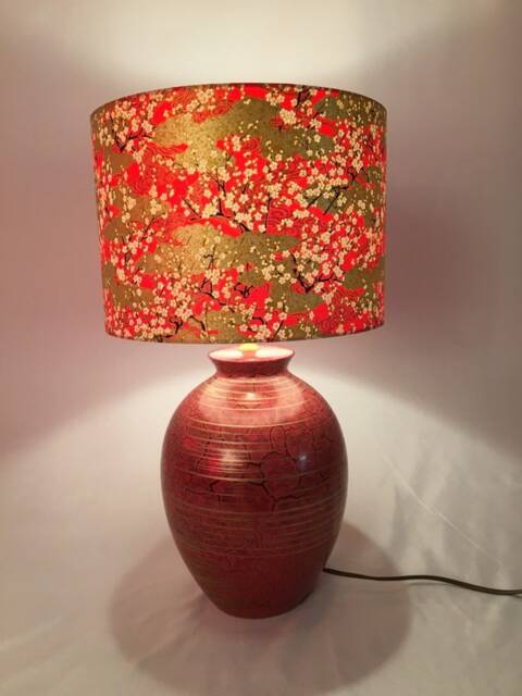 Lampshade 30 cm X 21 - Handmade With Hand Printed Japanese Chiyogami Paper - image 1