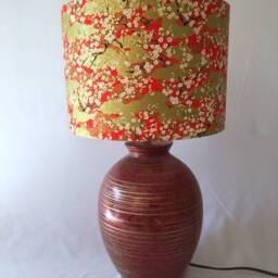 Lampshade 30 cm X 21 - Handmade With Hand Printed Japanese Chiyogami Paper - thumbnail 2