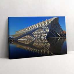 Science Museum in Valencia Canvas, Wall Art Picture, Gray Decoration, Travel Canvas - thumbnail 2