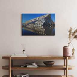 Science Museum in Valencia Canvas, Wall Art Picture, Gray Decoration, Travel Canvas - thumbnail 3