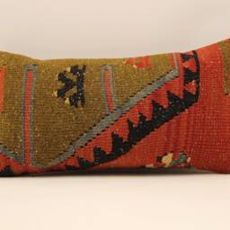 Throw Kilim Pillow Cover, 10x20 - 25x50 cm Anatolian Kelim Pillow, Turkish Pillow Kilim Cushion Art Deco Cover Sofa 4Yef-329 - thumbnail 2