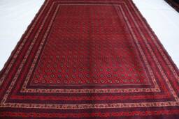 Handmade 7X9 Turkmen Bokhara Rug Natural Wool & Colors Hand-Knotted Afghan - Bedroom For Living Room 200 X 270 cm Red Carpet - thumbnail 1