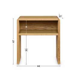 Charlottenburg 1 Bedside Table - Elegant Made Of Wild Oak - thumbnail 3