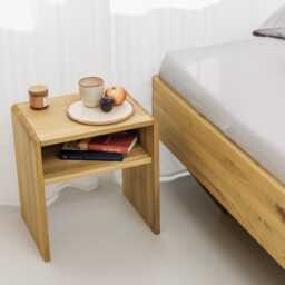 Charlottenburg 1 Bedside Table - Elegant Made Of Wild Oak - thumbnail 1
