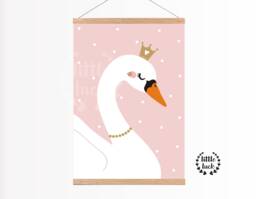 Swan Nursery - Poster Princess A4 Girl Pink - thumbnail 1