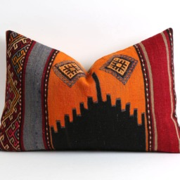 Kilim Pillow Cover, 90 Years Old Kilim, Vintage Cushion - thumbnail 3