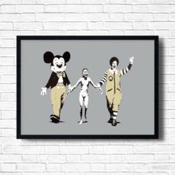 Banksy Napalm Mickey & Mcdonald Print Urban Street Art Poster - thumbnail 1