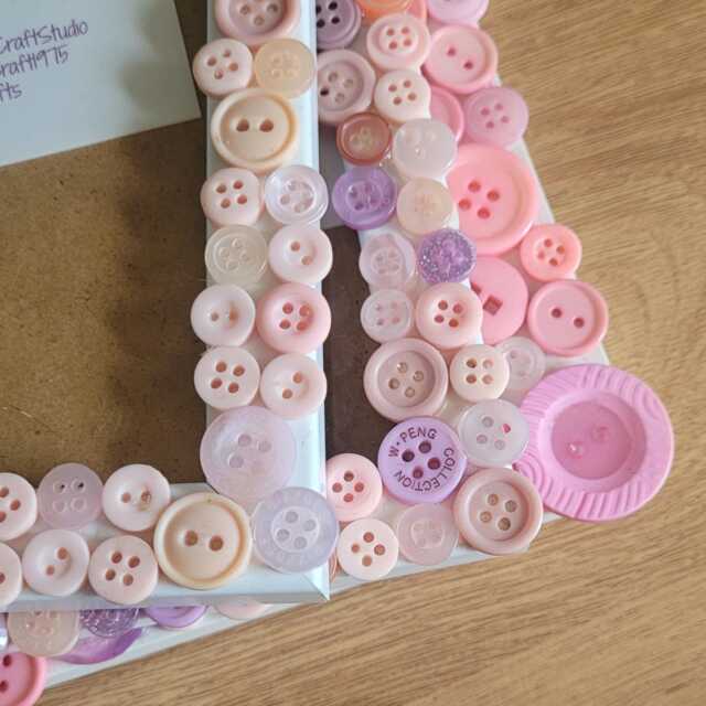 Recycled Pink Acrylic Button Photo Frame 4 X 6 Inches - image 1