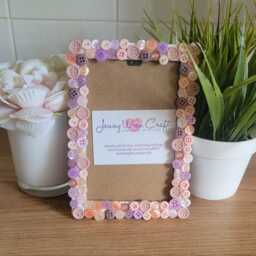 Recycled Pink Acrylic Button Photo Frame 4 X 6 Inches - thumbnail 3
