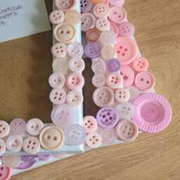 Recycled Pink Acrylic Button Photo Frame 4 X 6 Inches - thumbnail 1
