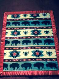 Southwestern Style Polar Fleece/Baby Blanket With Satin Binding/30x36 Inch/Nursery/Indian Blanket/Baby Shower/Gift/Valentine Baby