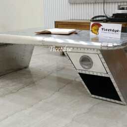 Tieetdye Aviator Coffee Table With One Drawer & Shelve - thumbnail 2