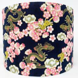 Dragon & Tiger Lampshade Asian Style Oriental Lamp Shade - thumbnail 4