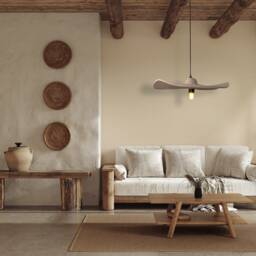 Beige Handmade Ceramic Chandelier Modern Wabi Sabi Pendant - thumbnail 2