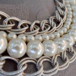 Set 4 Multistrand Tiebacks Silver Chains & Faux Pearls - thumbnail 2