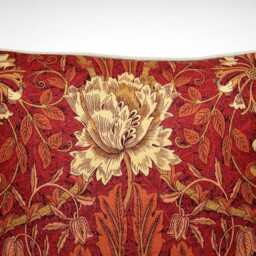 William Morris, Honeysuckle & Tulip, Brown, Beige Gold Linen Cushion Cover, Throw Pillow Homeware Decor - thumbnail 2