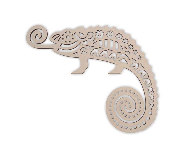 Wooden Tribal Gecko Wall Art Unfinished Mdf Cutout - image 1