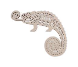 Wooden Tribal Gecko Wall Art Unfinished Mdf Cutout - thumbnail 1