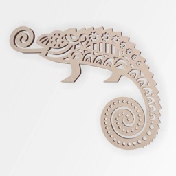 Wooden Tribal Gecko Wall Art Unfinished Mdf Cutout - thumbnail 3