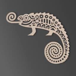 Wooden Tribal Gecko Wall Art Unfinished Mdf Cutout - thumbnail 2