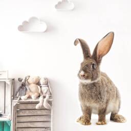 Big Rabbit Bunny Wall Decor, Kids Room Art, Nursery Boho Bedroom, Girls Boys Bedroom Decals - thumbnail 1