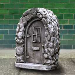 Concrete Fairy Door With Stone Arch Garden Fantasy Sculpture Cement Enchanted Figurine Outdoor Yard Ornament Whimsical Home Decoration - thumbnail 2
