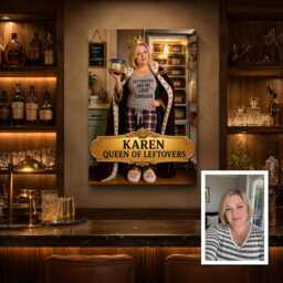 Personalised Queen Of Leftovers Canvas From Photo, Custom Name & Text Wall Decor Birthday Present For - thumbnail 3