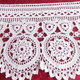 Hand-Crocheted Window Curtain, French Craftsmanship, Created By Sylvette Raisonnier, The Baby Owls - thumbnail 2