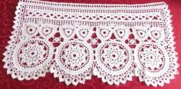 Hand-Crocheted Window Curtain, French Craftsmanship, Created By Sylvette Raisonnier, The Baby Owls - thumbnail 1