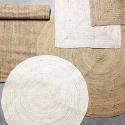 Extra Large Jute Rug in Warm White. Ecologic & Herb Dye Rug. Fiber Original Rugs. Vegan Organic Feng Shui Home - thumbnail 4
