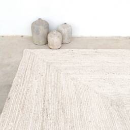 Extra Large Jute Rug in Warm White. Ecologic & Herb Dye Rug. Fiber Original Rugs. Vegan Organic Feng Shui Home - thumbnail 2