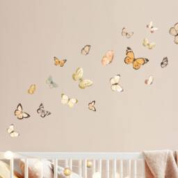Warm Beige Butterfly Wall Decals, Eco Friendly Stickers