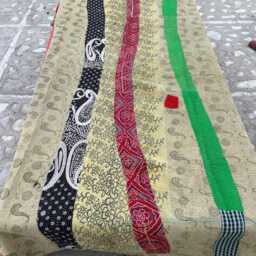Block Print Patchwork Reversible Cotton Kantha Quilt Handmade Decorative Throw - thumbnail 4