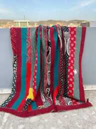 Block Print Patchwork Reversible Cotton Kantha Quilt Handmade Decorative Throw - thumbnail 1