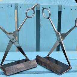 Custom Business Card Holder, Scissors - Metal Art/steampunk Hairdresser Barber - thumbnail 2