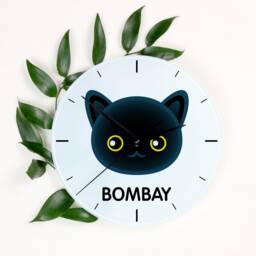 A Clock With A Bombay Cat. New Collection The Cute Art-Dog Cat