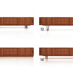 Mid-Century Sideboard, Dresser, Commode, Japandi Furniture, Credenza Made Of Oak Veneer - Teaok Colour Livlo T-S01 - thumbnail 2