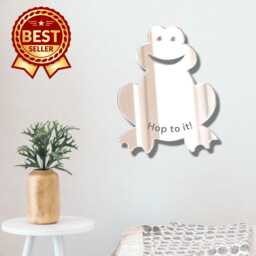 Frog Acrylic Mirror Wall Art Personalized Engraving Available - thumbnail 1