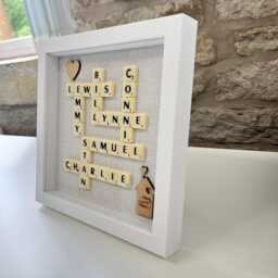 Personalised Letter Tile Family Frame Custom Wooden Name Picture Wall Art Gift - thumbnail 2