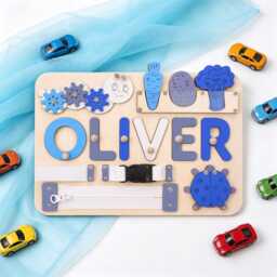 Personalized Baby Name Puzzle, Early Learning Busy Board, 1st Birthday Gift, Christmas Baby Gift, Toddler Gift Toy, Room Decor - thumbnail 2
