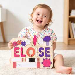 Personalized Baby Name Puzzle, Early Learning Busy Board, 1st Birthday Gift, Christmas Baby Gift, Toddler Gift Toy, Room Decor - thumbnail 3
