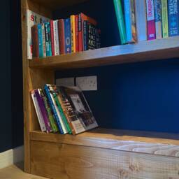 Rustic Bookcase - Industrial Reclaimed Shelf Unit Scaffold Board Style Shelving Solid Wood Bookshelves - thumbnail 4