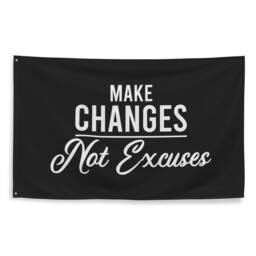 Make Changes Not Excuses Gym Banner Flag, Wall Art, Decor, Inspirational Home Sign, At Banners - thumbnail 4