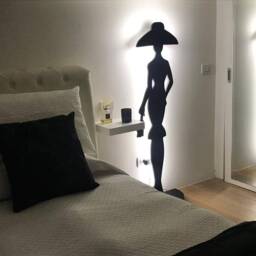 Black Silhouette Led Wall Lamp Glamorous Woman Design - thumbnail 2