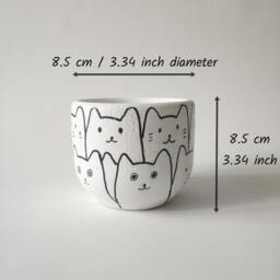 Handmade Cat Concrete Succulent Planter, Minimalist Decor - thumbnail 4