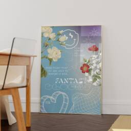 Funky Fantasy Blooms 002 Print - Maximalist Gradient, Abstract Postmodern, Flowers Floral, Trendy Dreamlike Art, 2022 Trends, Home Poster - thumbnail 3
