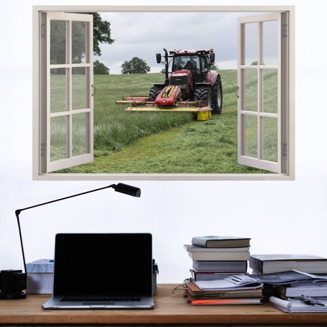 Fields Tractor Cutting Grass Wall Sticker Decal Mural Poster Decor 303 - image 1
