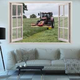 Fields Tractor Cutting Grass Wall Sticker Decal Mural Poster Decor 303 - thumbnail 3