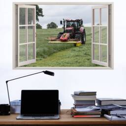 Fields Tractor Cutting Grass Wall Sticker Decal Mural Poster Decor 303 - thumbnail 1