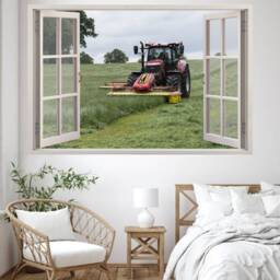 Fields Tractor Cutting Grass Wall Sticker Decal Mural Poster Decor 303 - thumbnail 2